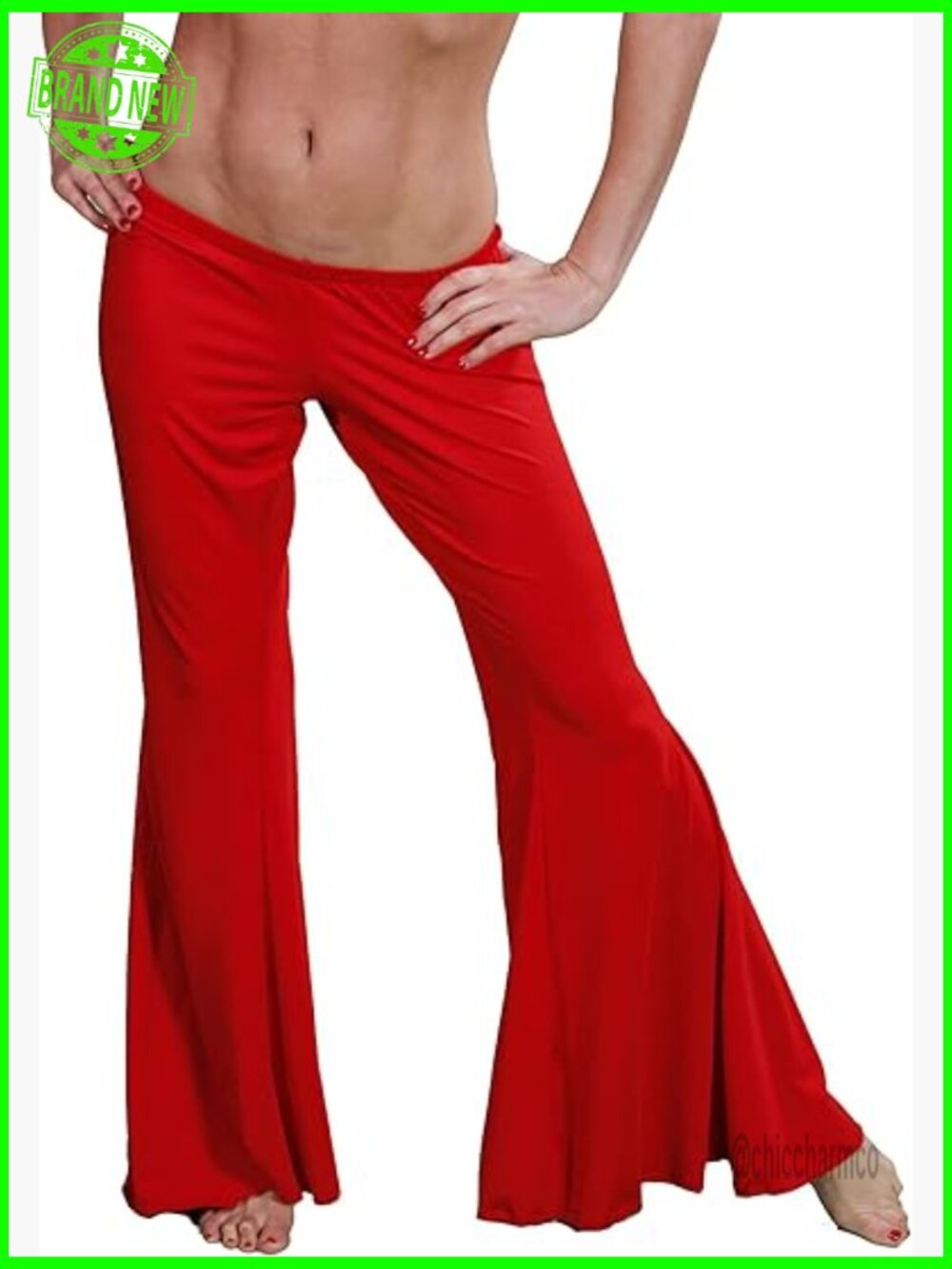 Harem Yoga Pants Low Rise Flared Comfort Spandex Dance Pants Long 36-37